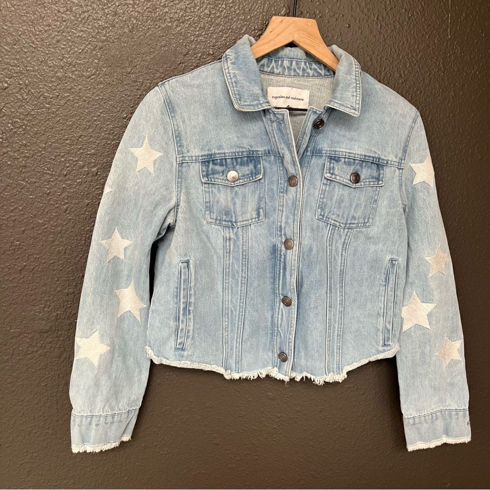 Cupcakes and Cashmere Affleck Embroidered Star Denim Jacket - Picture 4 of 11